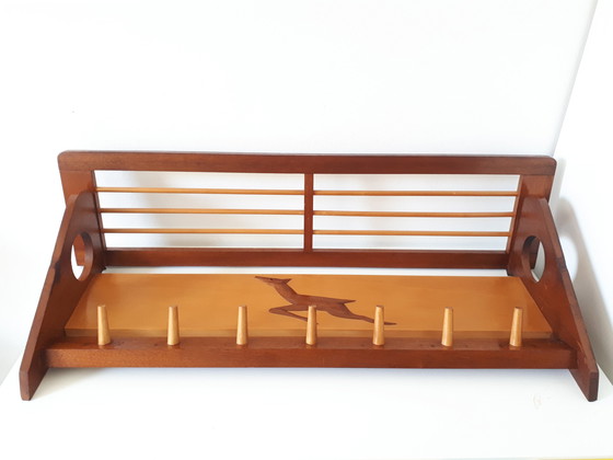 Image 1 of 60's vintage kapstok deense teakhouten wandkapstok