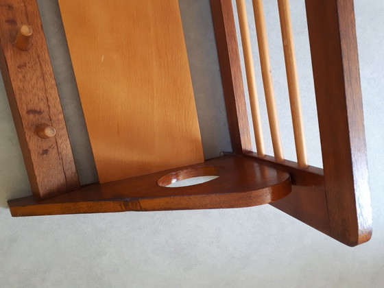 Image 1 of 60's vintage kapstok deense teakhouten wandkapstok