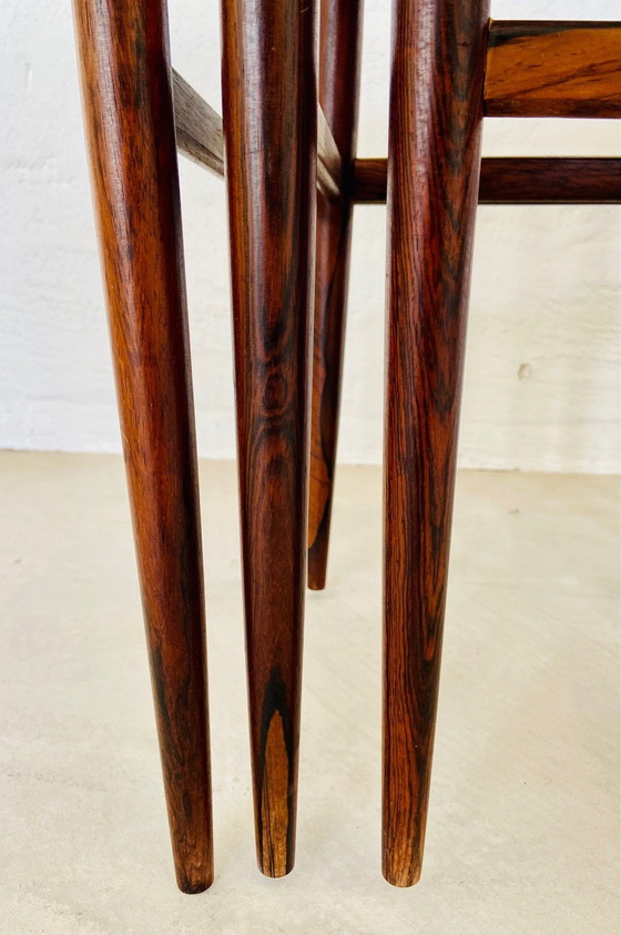 Image 1 of Vintage Deense Retro Mid Century Rosewood Nesting Tables 1960S