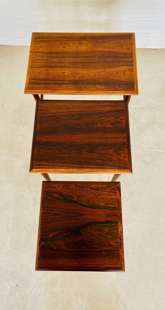 Image 1 of Vintage Deense Retro Mid Century Rosewood Nesting Tables 1960S