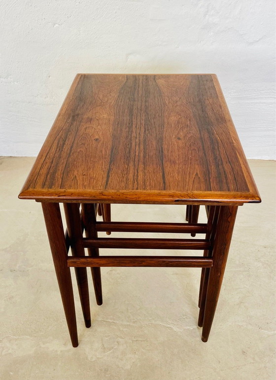 Image 1 of Vintage Deense Retro Mid Century Rosewood Nesting Tables 1960S