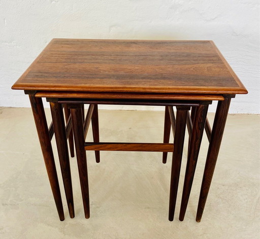 Vintage Deense Retro Mid Century Rosewood Nesting Tables 1960S