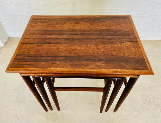 Image 1 of Vintage Deense Retro Mid Century Rosewood Nesting Tables 1960S