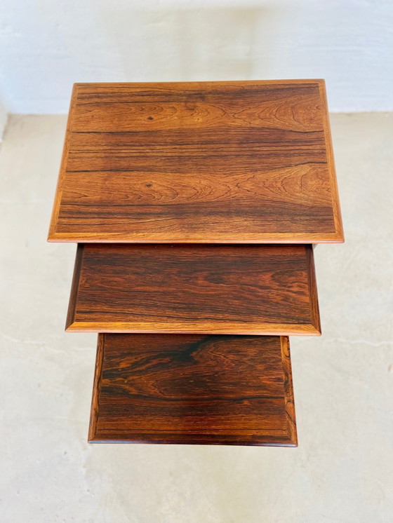 Image 1 of Vintage Deense Retro Mid Century Rosewood Nesting Tables 1960S