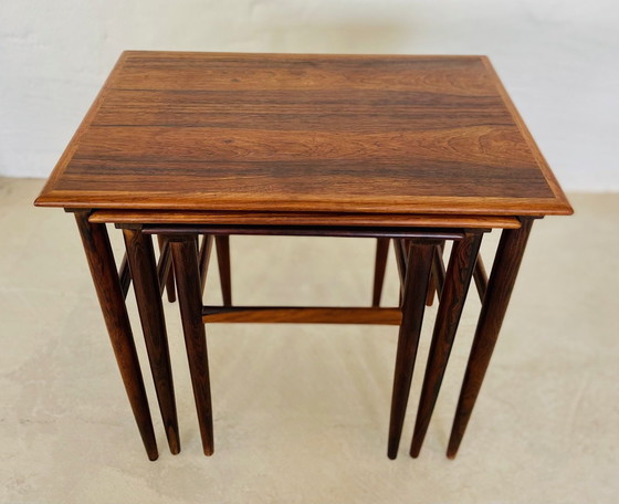 Image 1 of Vintage Deense Retro Mid Century Rosewood Nesting Tables 1960S