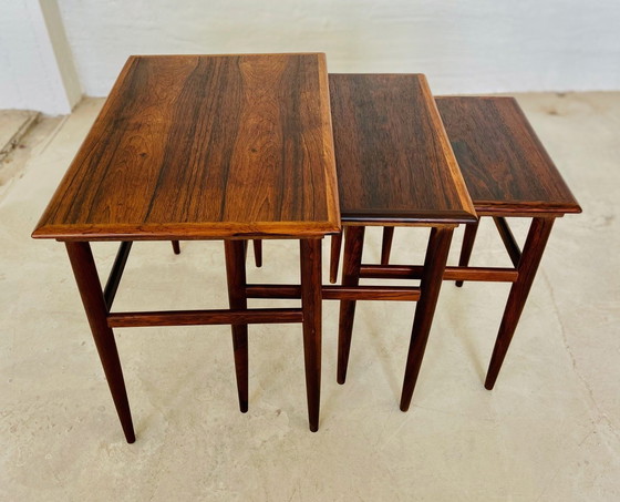 Image 1 of Vintage Deense Retro Mid Century Rosewood Nesting Tables 1960S