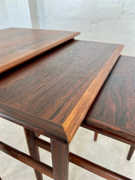 Image 1 of Vintage Deense Retro Mid Century Rosewood Nesting Tables 1960S