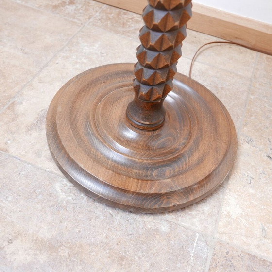 Image 1 of Vintage art deco vloerlamp in hout, Frankrijk 1950