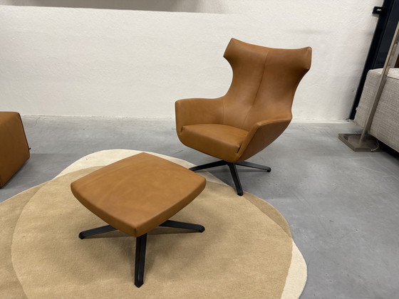 Image 1 of Design On Stock Nosto Fauteuil Met Hocker Loxton Leer Cave 