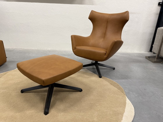Image 1 of Design On Stock Nosto Fauteuil Met Hocker Loxton Leer Cave 