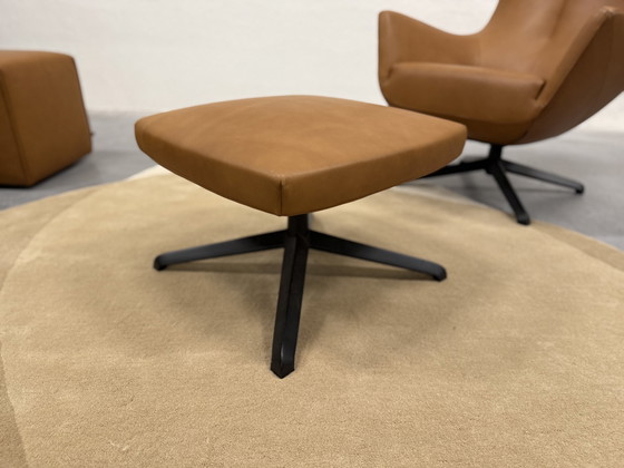 Image 1 of Design On Stock Nosto Fauteuil Met Hocker Loxton Leer Cave 