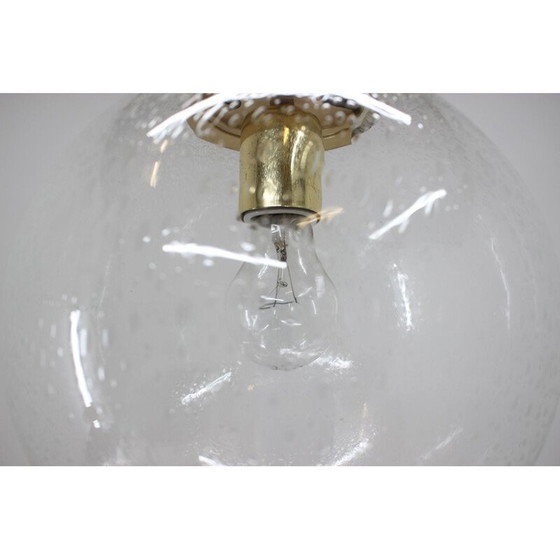 Image 1 of Vintage hanglamp van glas en messing, Tsjecho-Slowakije 1960