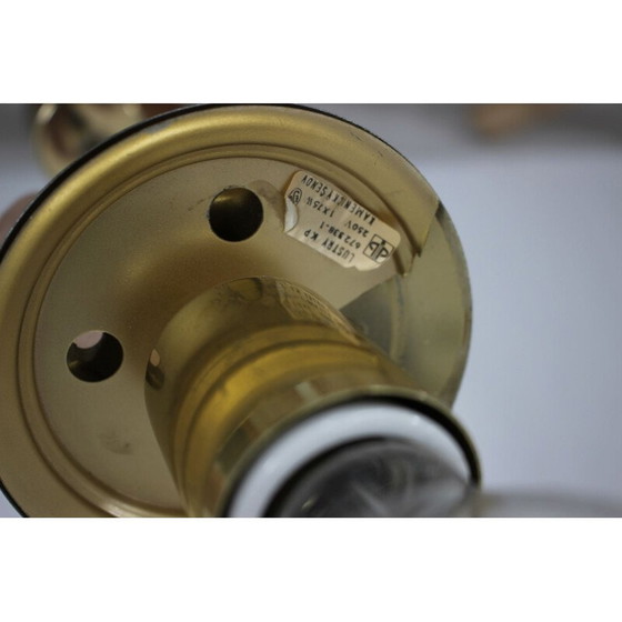 Image 1 of Vintage hanglamp van glas en messing, Tsjecho-Slowakije 1960