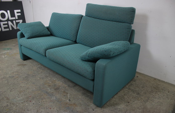 Image 1 of Cor Conseta Bank Turquoise Gestippelde Stof Hoofdsteun Sofa