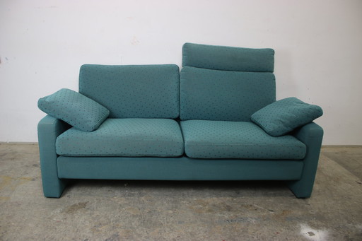 Cor Conseta Bank Turquoise Gestippelde Stof Hoofdsteun Sofa