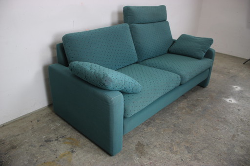 Cor Conseta Bank Turquoise Gestippelde Stof Hoofdsteun Sofa