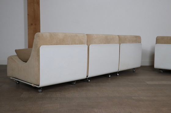 Image 1 of Modulaire COR Orbis bank in beige ribfluweel van Luigi Colani, jaren 1970