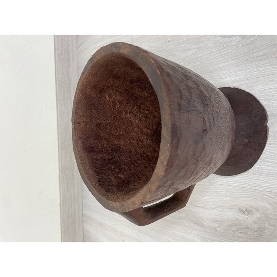 Image 1 of Vintage mortier Afrikaanse kunst in massief hout