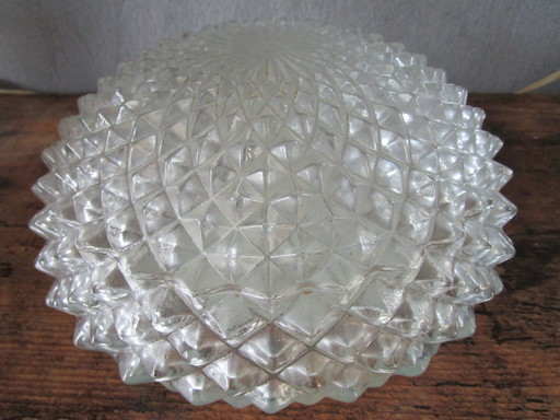 Vintage Retro Mid-Century Glazen Plafondlamp Plafonnière