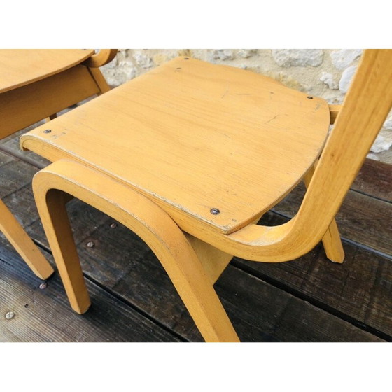 Image 1 of Paar vintage gebogen houten kinderstoelen, 1950-1960