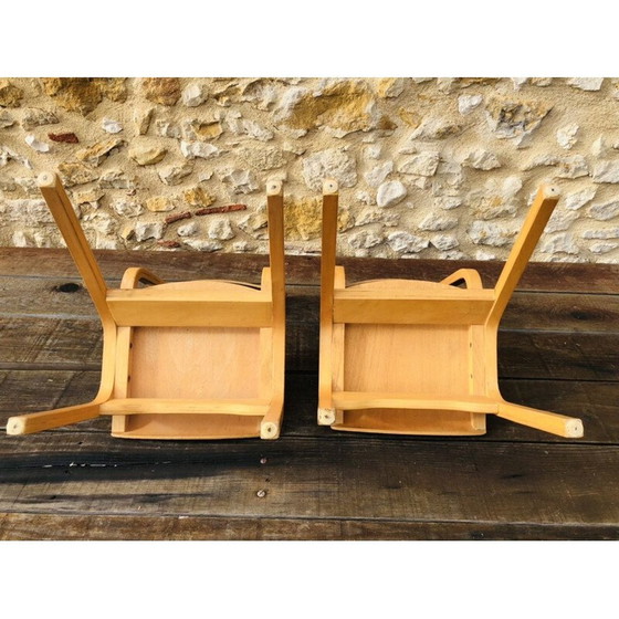 Image 1 of Paar vintage gebogen houten kinderstoelen, 1950-1960