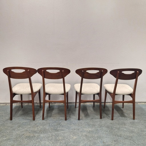 Set Van 4 Vintage Stoelen Deense Stoelen