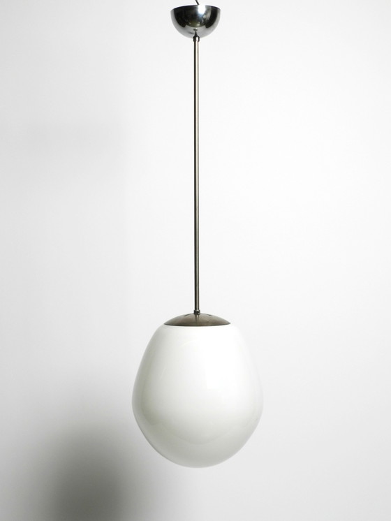 Image 1 of Originele Mid Century Modernistische XL Wagenfeld glazen hanglamp