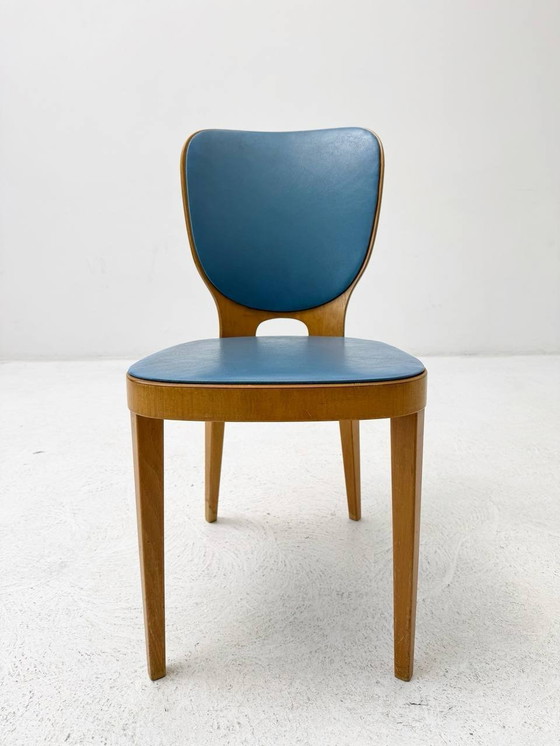 Image 1 of Blue Max Bill stoelen van Horgen Glarus, set van 4, Zwitserland 1952