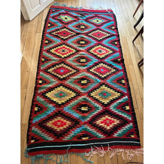 Image 1 of Vintage handgeweven kilim vloerkleed, 1970