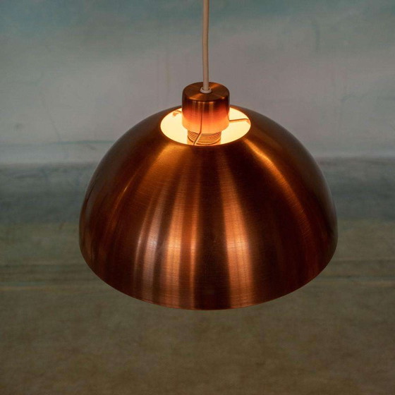 Image 1 of Vintage mushroom hanglamp Zweden 1960s, midmod brass lamp