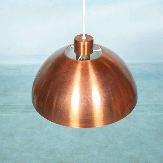 Image 1 of Vintage mushroom hanglamp Zweden 1960s, midmod brass lamp