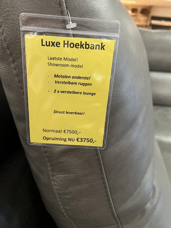 Image 1 of Luxe  Verstelbare Hoekbank - Showroommodel Van Echt Leer