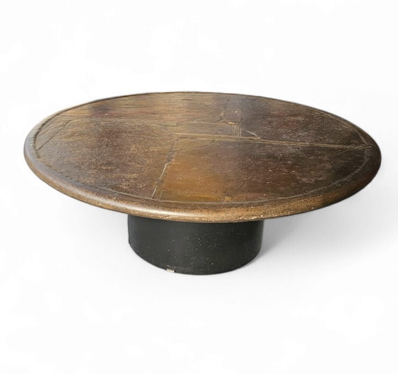 Image 1 of Brutalist Paul Kingma Slate Stone Coffee Table 