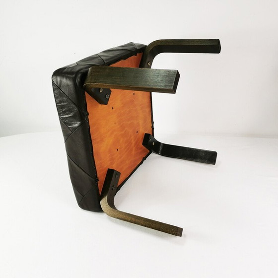 Image 1 of Vintage beukenhouten poef, Denemarken 1970