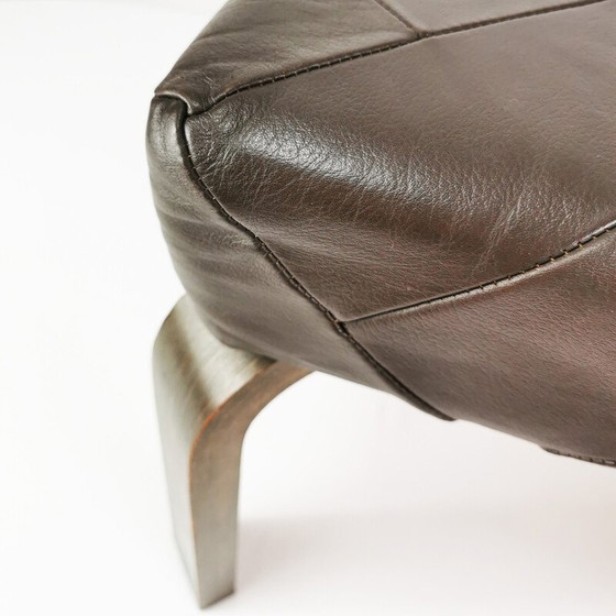 Image 1 of Vintage beukenhouten poef, Denemarken 1970