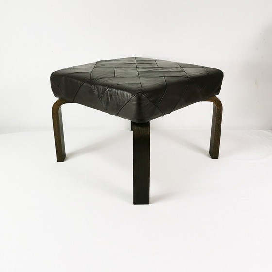 Image 1 of Vintage beukenhouten poef, Denemarken 1970