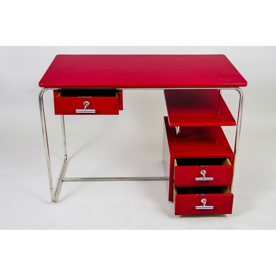 Image 1 of Vintage rood Bauhaus bureau, Duitsland jaren 1930