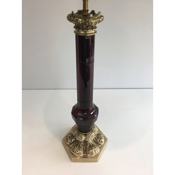 Image 1 of Vintage lamp in kristal en brons, Frankrijk 1940