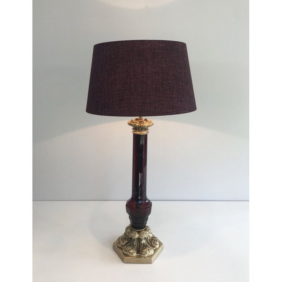 Image 1 of Vintage lamp in kristal en brons, Frankrijk 1940