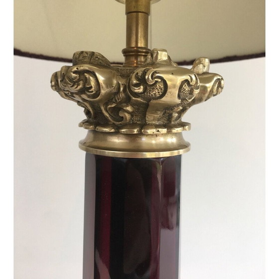Image 1 of Vintage lamp in kristal en brons, Frankrijk 1940