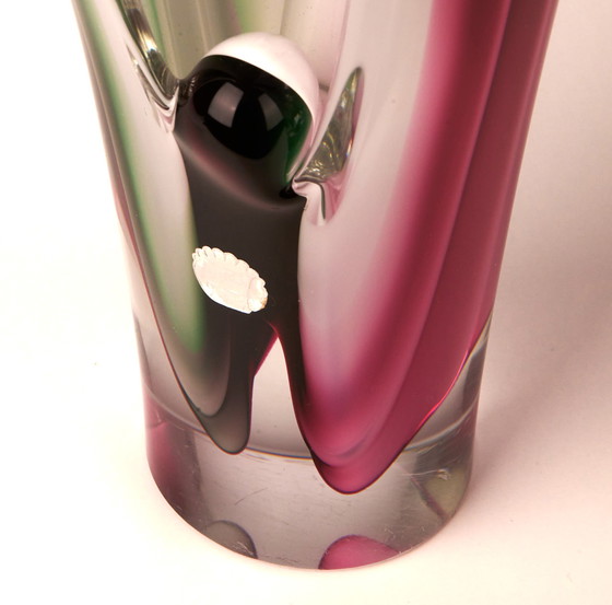 Image 1 of Vintage Flygsfors Coquille Studio Kunst Glazen Vaas