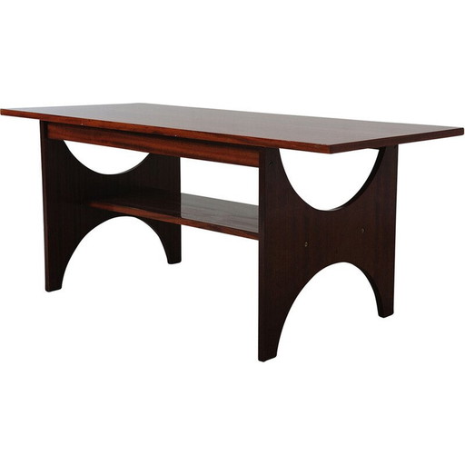 Vintage mahonie salontafel, 1970