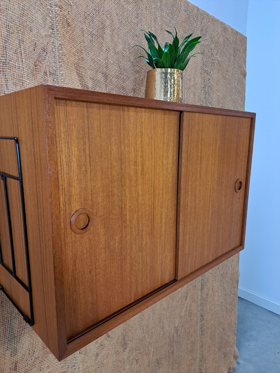 Image 1 of Teak Design Stalen Wandsysteem Whb Met Kast, Wandrek