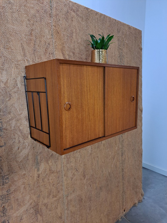 Image 1 of Teak Design Stalen Wandsysteem Whb Met Kast, Wandrek