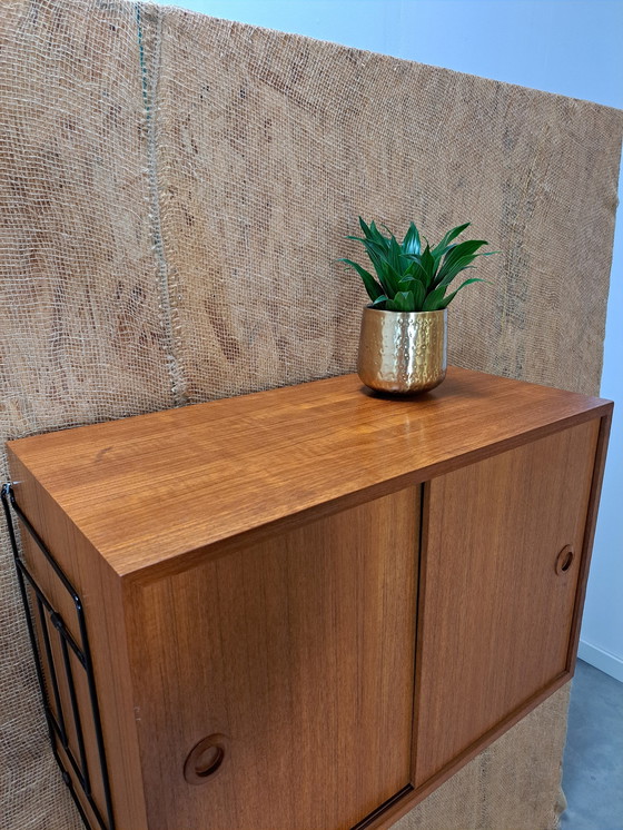 Image 1 of Teak Design Stalen Wandsysteem Whb Met Kast, Wandrek