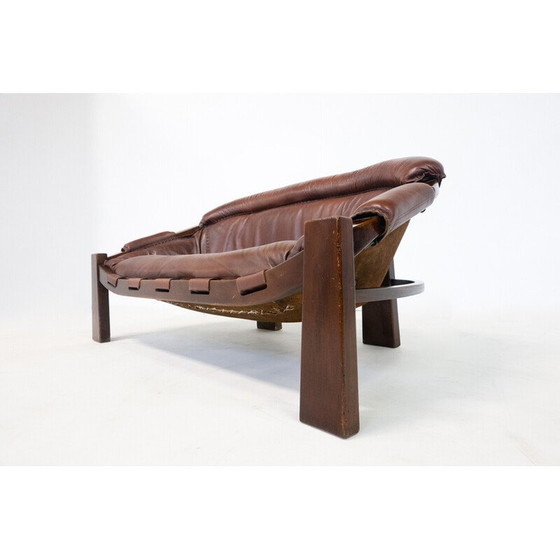 Image 1 of Vintage leren bank van Luciano Frigerio, Italië 1970