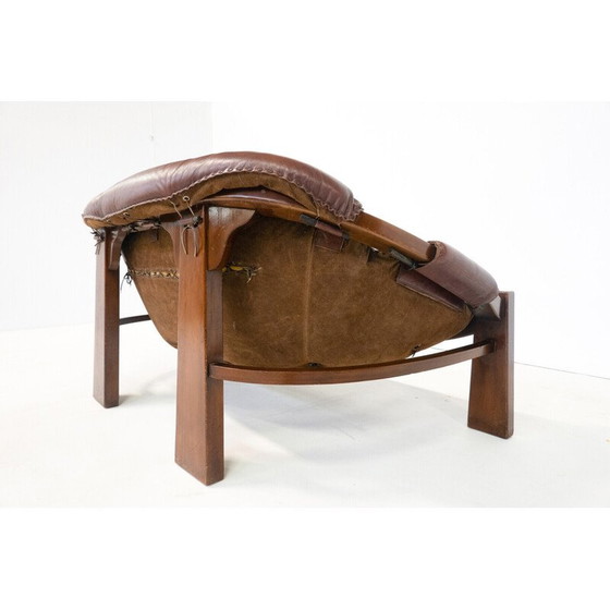 Image 1 of Vintage leren bank van Luciano Frigerio, Italië 1970