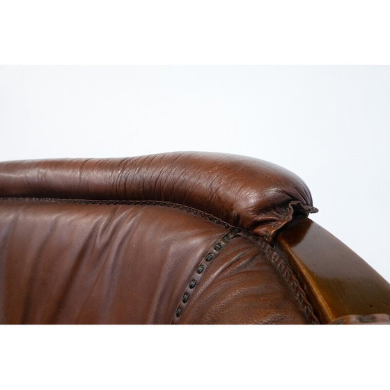 Image 1 of Vintage leren bank van Luciano Frigerio, Italië 1970