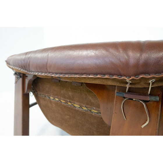 Image 1 of Vintage leren bank van Luciano Frigerio, Italië 1970