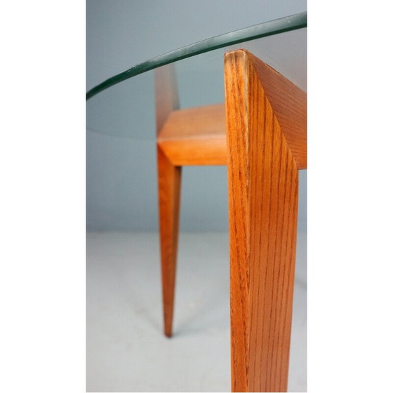 Image 1 of Vintage eiken en kristallen salontafel door Gio Ponti voor Isa Bergamo, Italië 1957